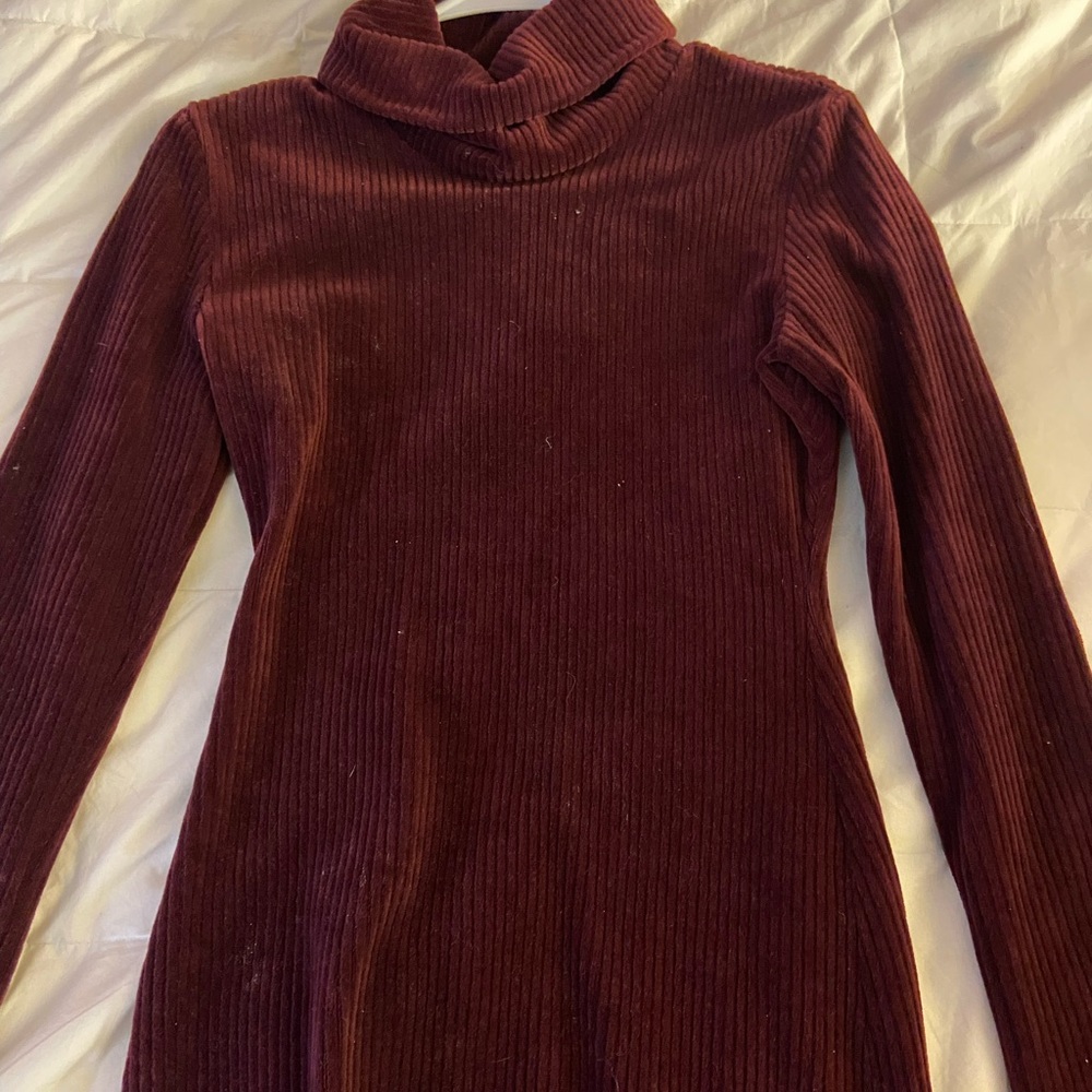 Urban outfitters burgundy velvet mini dress